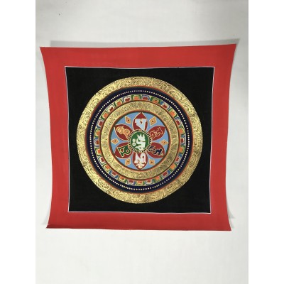 Hand-painted Original Tibetan Kalachakra Mandala thangka Mineral Painting No frame