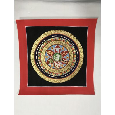 Hand-painted Original Tibetan Kalachakra Mandala thangka Mineral Painting No frame