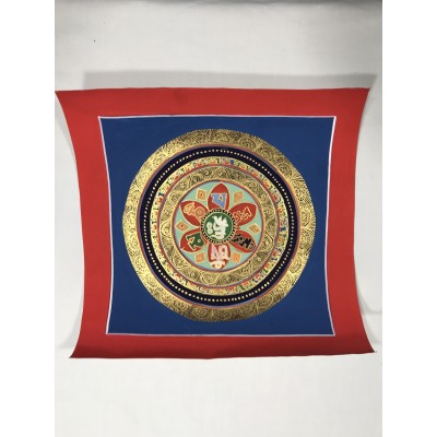 Hand-painted Original Tibetan Kalachakra Mandala thangka Mineral Painting No frame