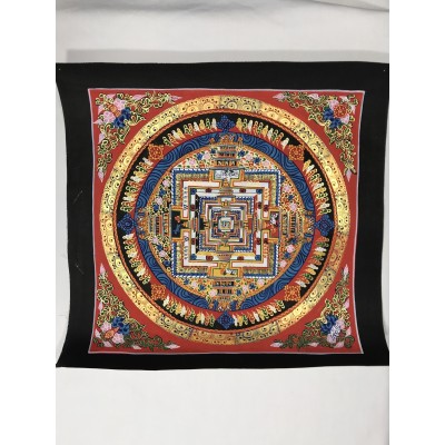 Hand-painted Original Tibetan Kalachakra Mandala thangka Mineral Painting No frame