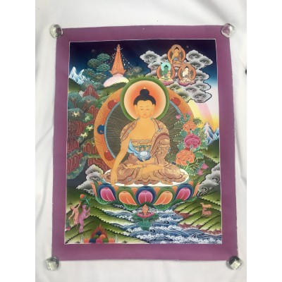 Hand-painted Original Tibetan Shakyamuni Buddha Thangka Mineral Painting No frame