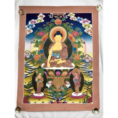Hand-painted Original Tibetan Shakyamuni Buddha Thangka Mineral Painting No frame