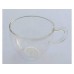 Small Heat-Tempered Clear Glass Teacup w/Handle