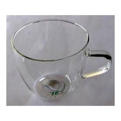76 Medium Heat-Tempered Clear Glass Teacup w/Handle 76 Medium Heat-Tempered Clear Glass Teacup w/Handle